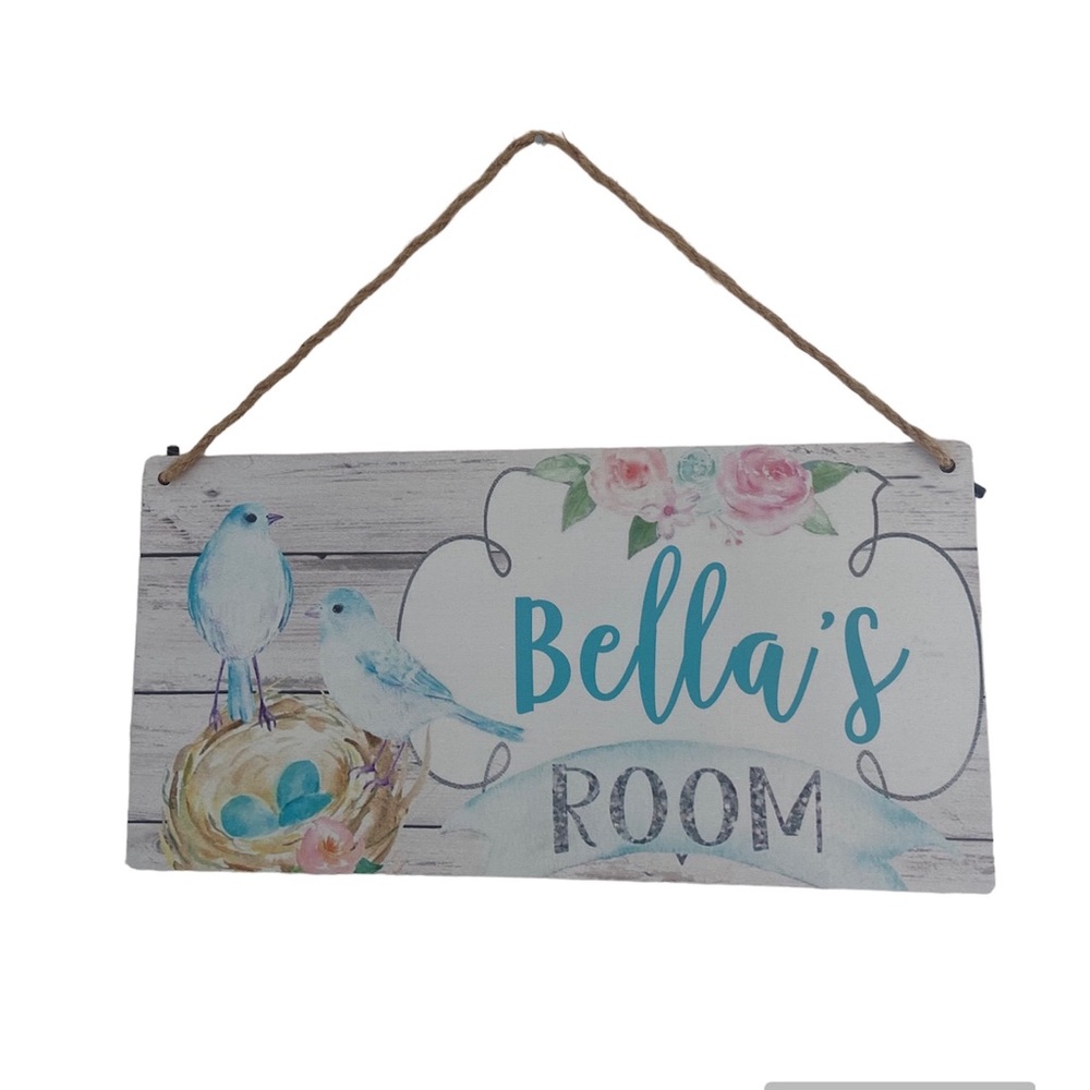 Kids personalized name Bella Bedroom Door and Wall Hanging sign, Room Decor